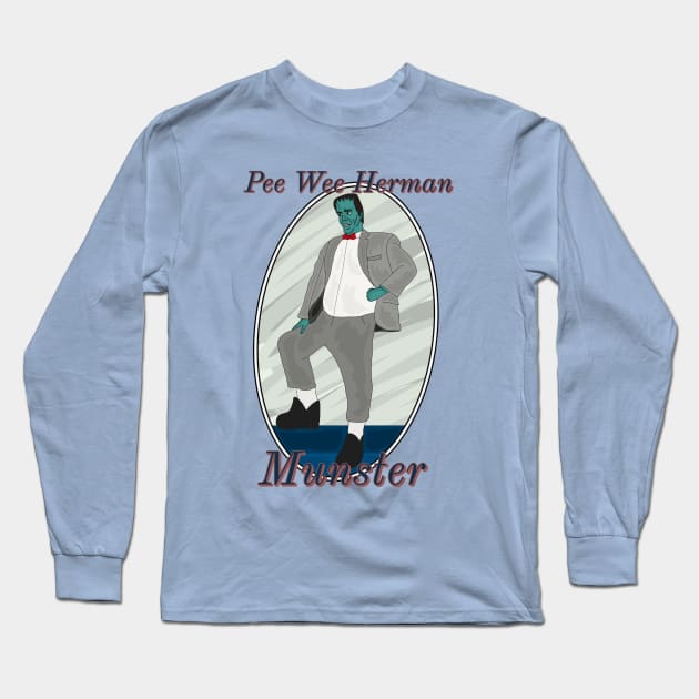 Pee Wee Herman Munster Long Sleeve T-Shirt by AndrewValdezVisuals